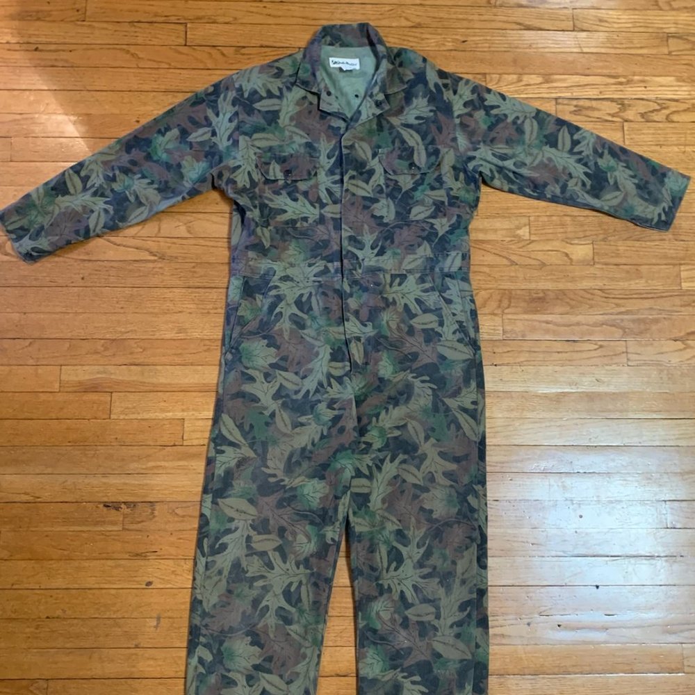 Vintage Leaf Camouflage Coveralls Military 90s